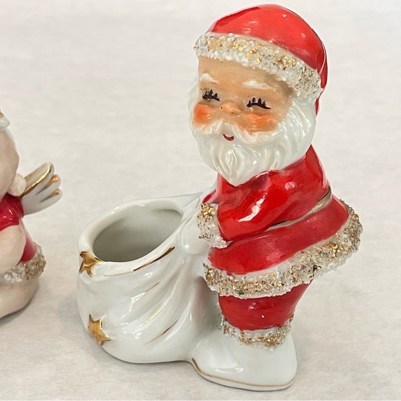 Vintage Spaghetti Santa Planter Figurine & Cherub Baby Angels Christmas - Picture 3 of 15